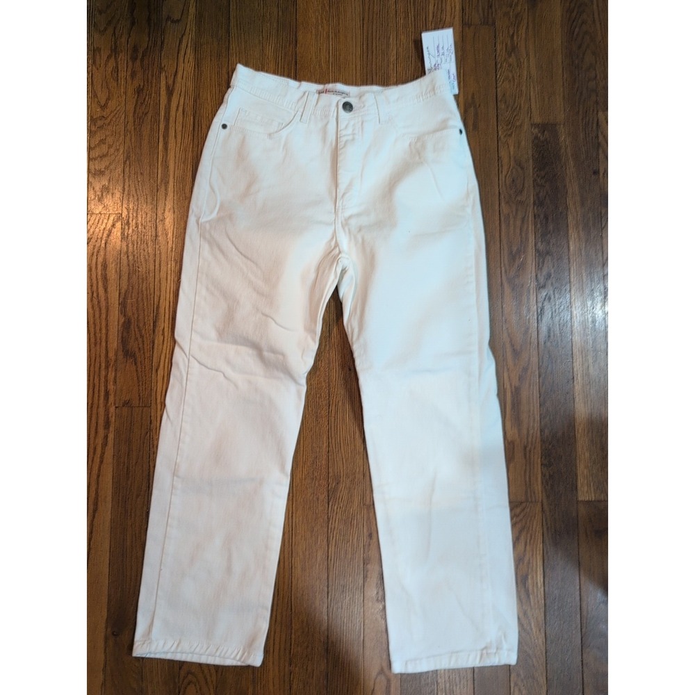 Lee Womens Classic Fit WHITE denim Straight Jeans Stretch Sz‎ 12 Petite